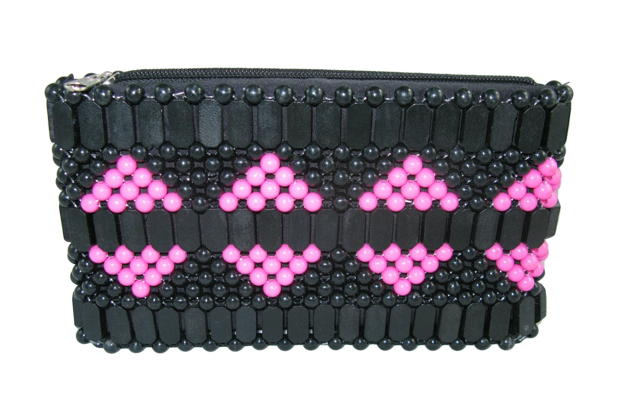 Maassai Design Beaded Leather Fashion Purse Lined with Zipped Pocket Many Colours - FriendlyTradingCo