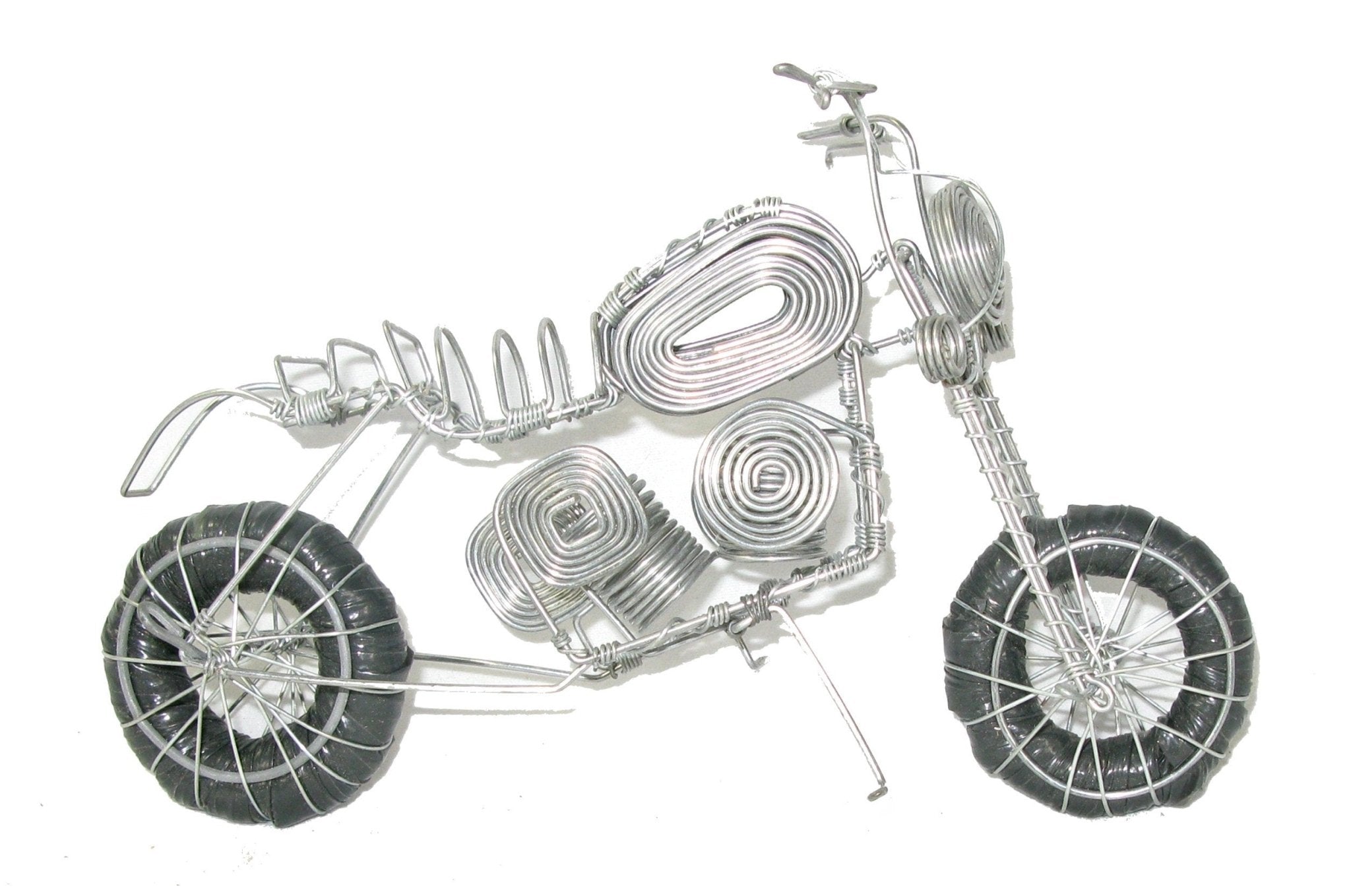 Metal Model Motorbike Recycled Metal Art Silver 18 cm Norton BMW Harley Honda Triumph - FriendlyTradingCo