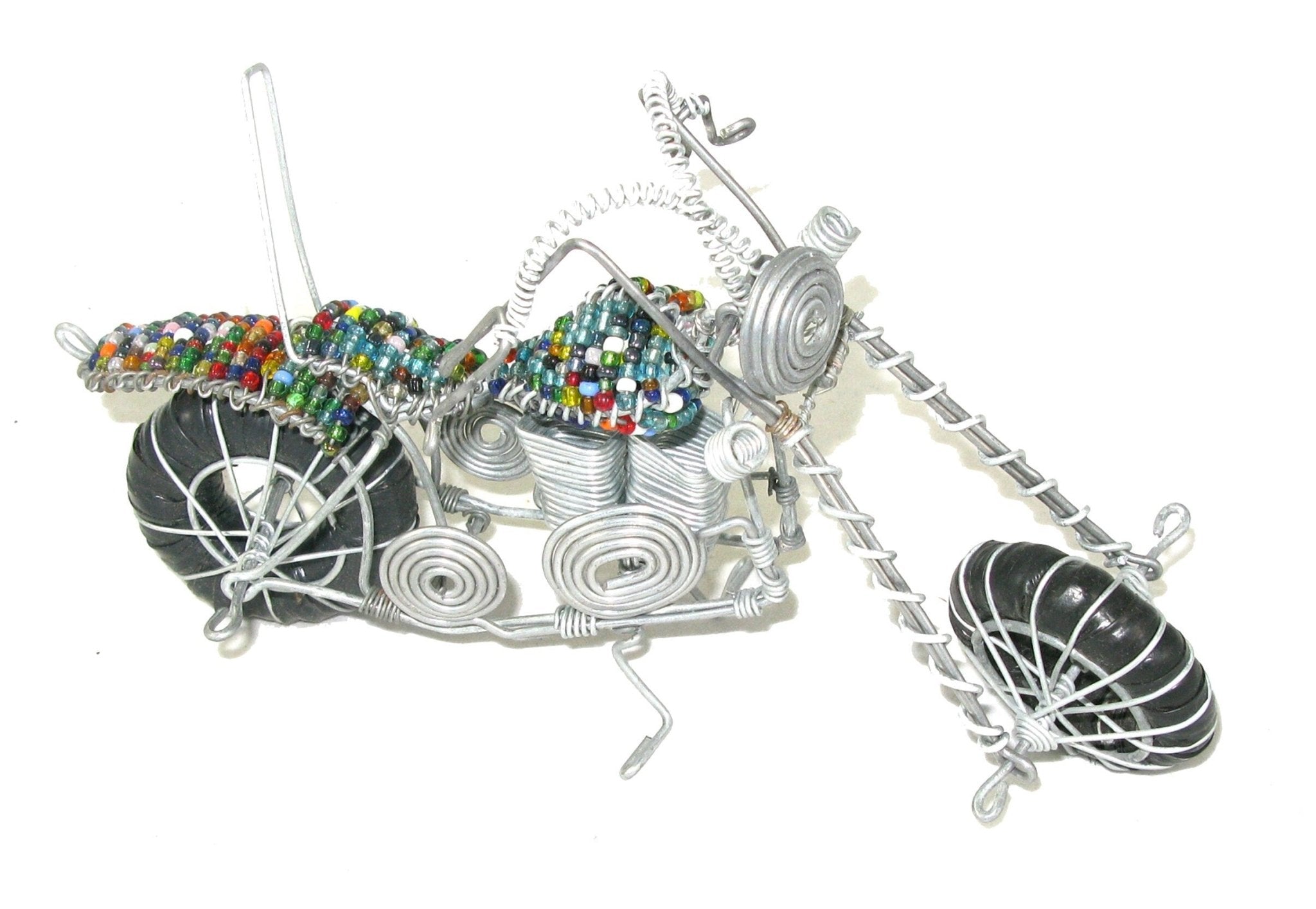 Metal Model Motorbike Recycled Metal Art Silver 18 cm Norton BMW Harley Honda Triumph - FriendlyTradingCo