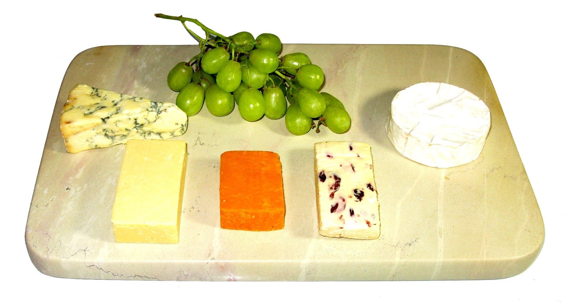 Natural Stone Serving Platter 16x10" / 40x25 cm Cheese Cold Meats Sushi Fruit Fish Biscuits Bread Desserts Cakes with Storycard - FriendlyTradingCo