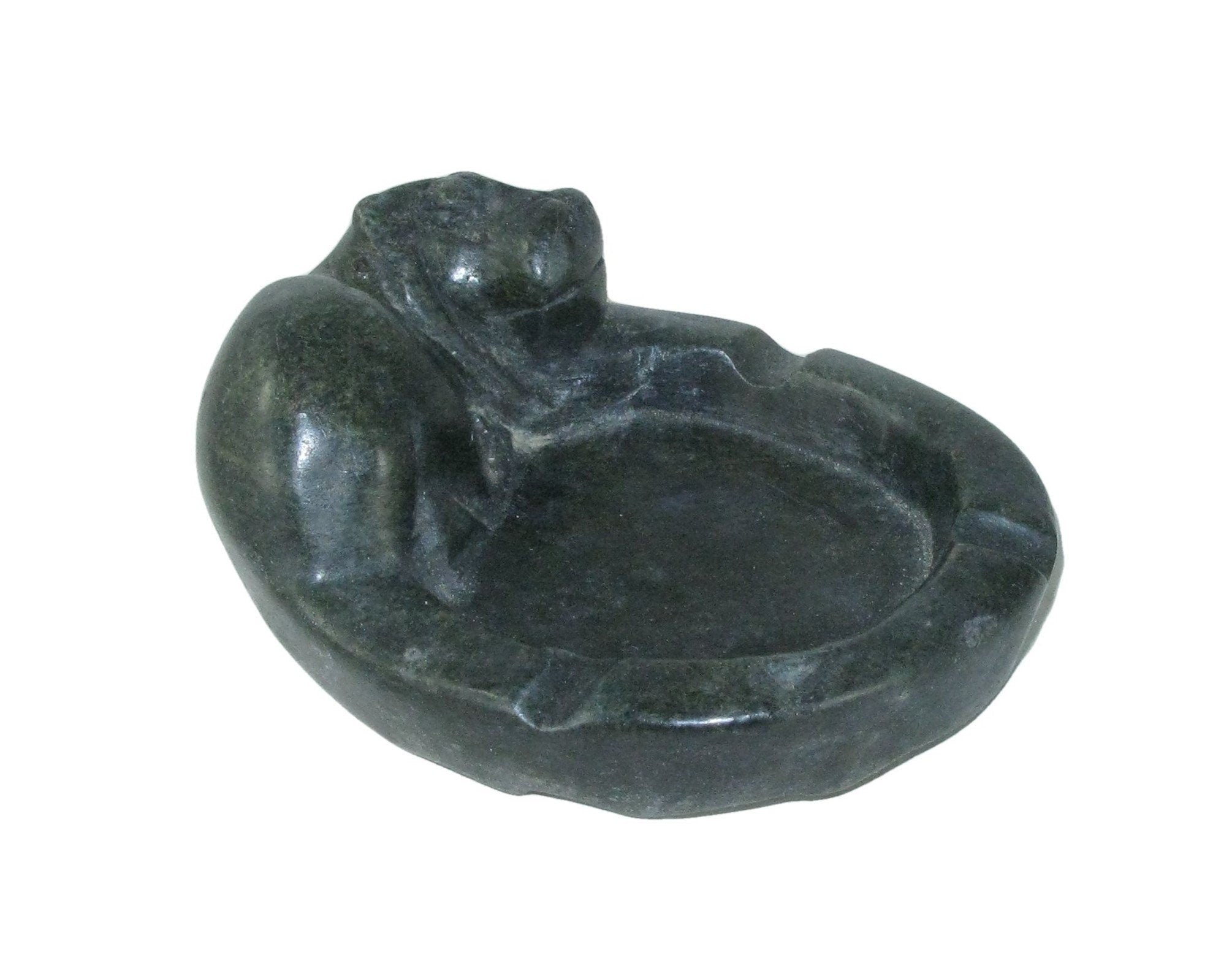 Stone Ashtray by Zimbabwe artists African Art with Storycard - Small 11cm / Medium 15cm - FriendlyTradingCo