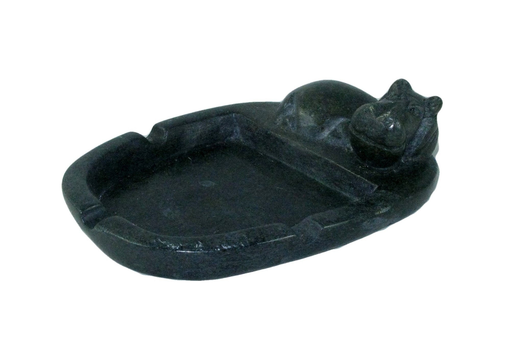 Stone Ashtray by Zimbabwe artists African Art with Storycard - Small 11cm / Medium 15cm - FriendlyTradingCo
