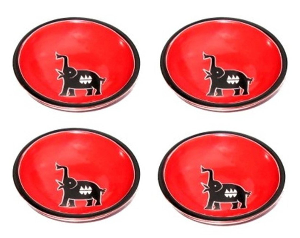 Stone Snack Bowls - Red or Orange Elephant Design with Story - card - FriendlyTradingCo