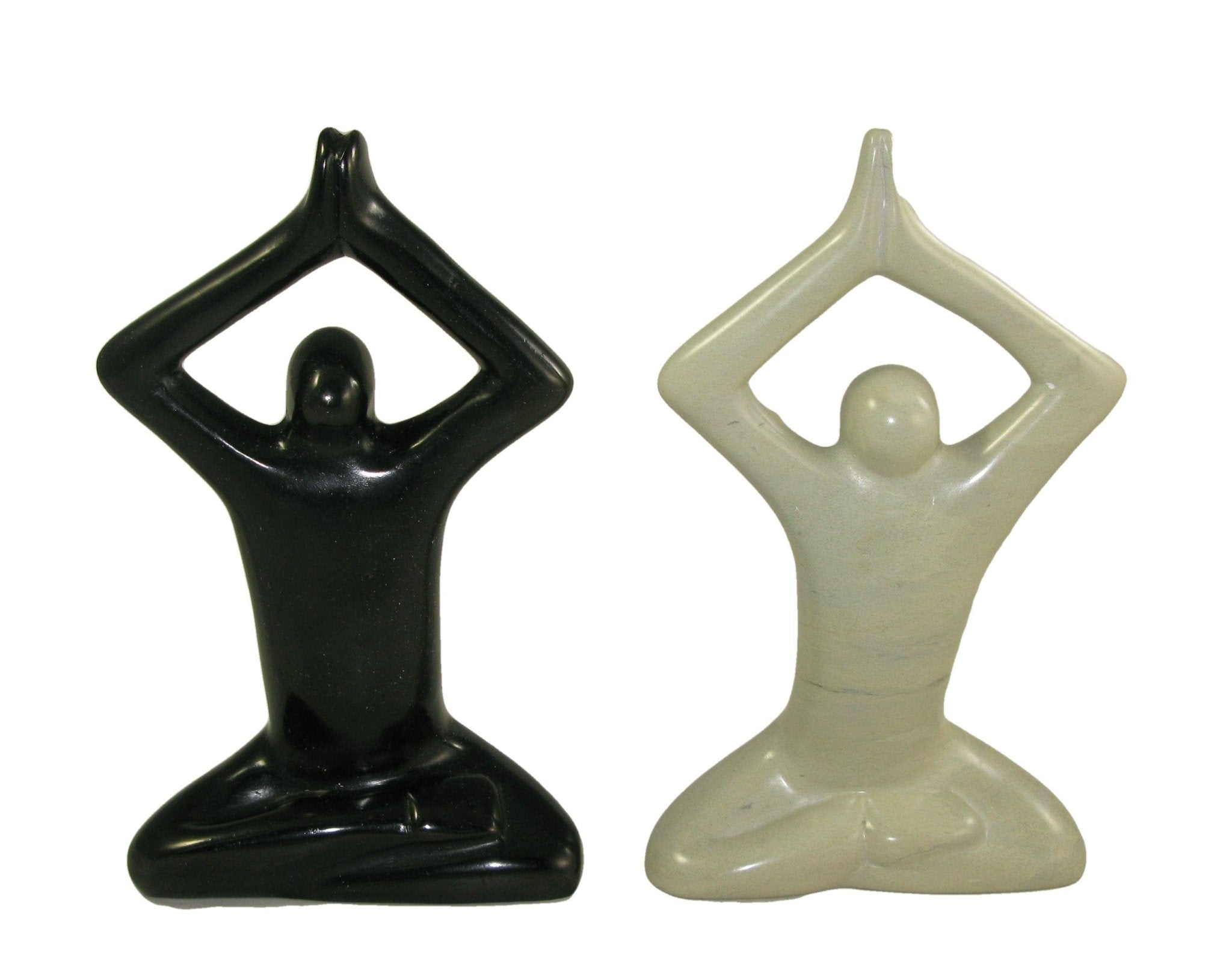 Stone Spiritual Meditation Sculpture Black and White 15cm / 6 inch Yin and Yang + Storycard - FriendlyTradingCo