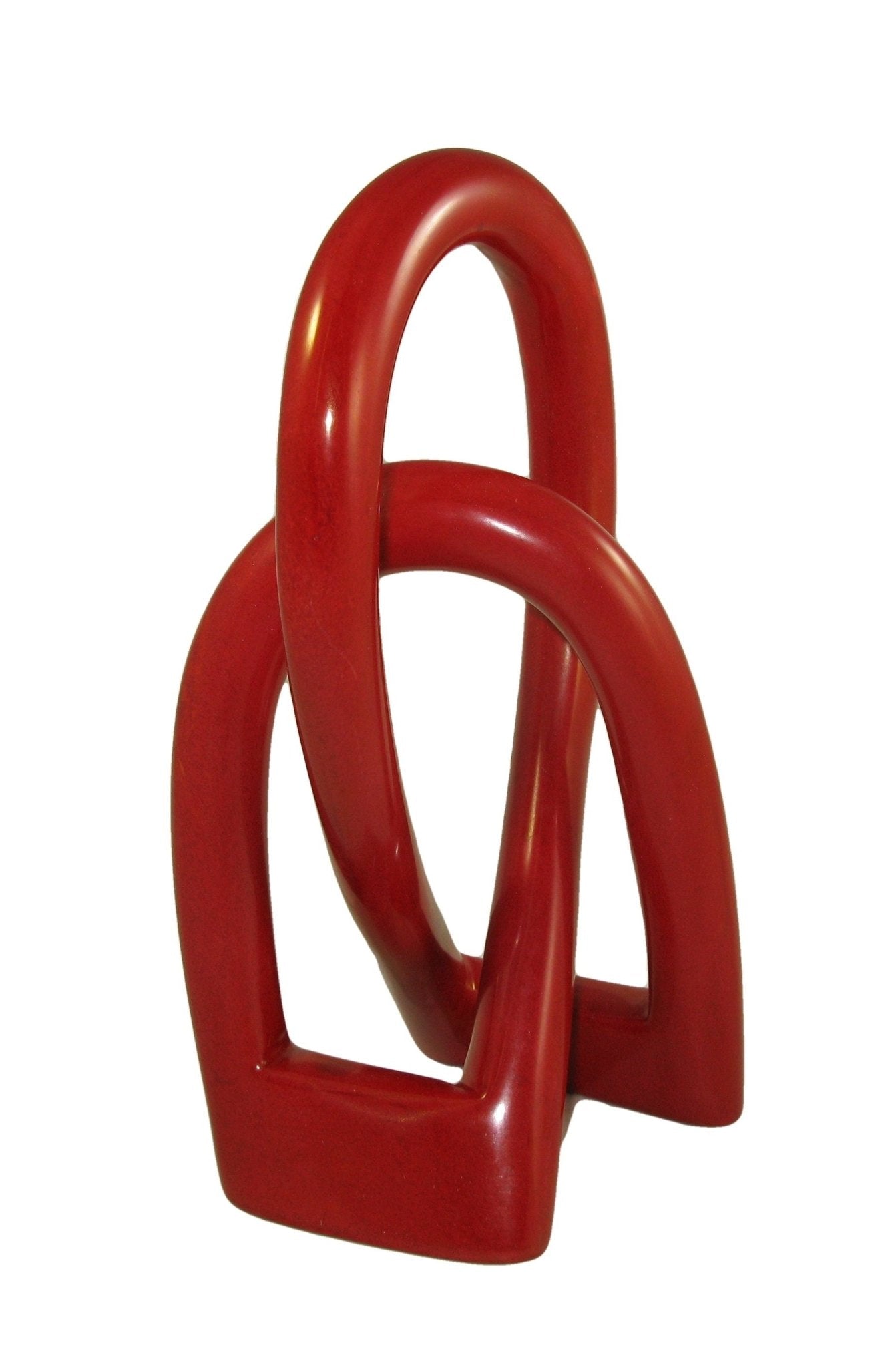 Valentines Eternal Love Knot Handcrafted in Stone - red or black 20cm / 8 inch with Story - card - FriendlyTradingCo