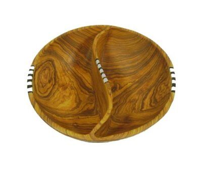 Wild Olivewood Divided Snack Bowl 8 in / 20 cm - FriendlyTradingCo